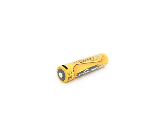 Аккумулятор 18650 3500mah (3400-3500mah), 3.7V(2.7-4.2V), Type-C, 72*18.6mm, Yellow Liitokala (USB-18-T35), изображение 2