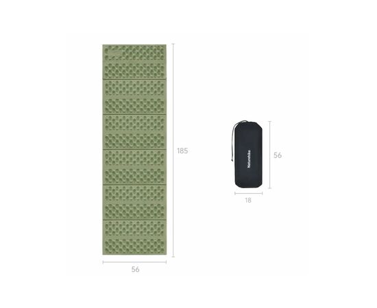 Туристичний килимок Naturehike IXPE CNK2550WS030, алюмінієва плівка, 18 мм, оливковий-зелений (6977465868206), зображення 4