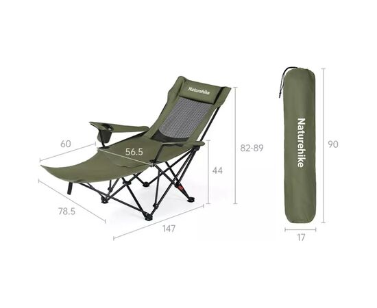 Крісло складане Naturehike CNK2550JJ023 Nightfall T05, сталь, оливкове (6977465865588), зображення 2