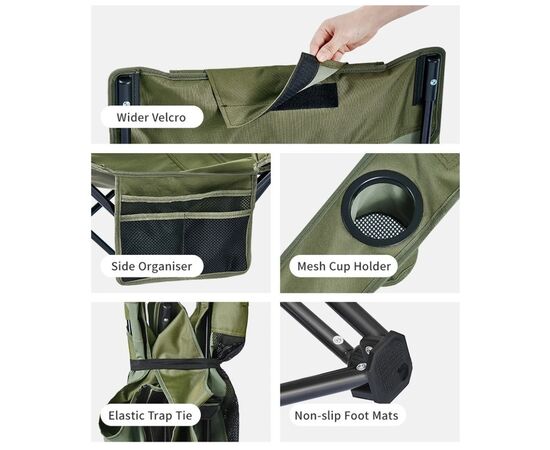 Крісло складане Naturehike CNK2550JJ023 Nightfall T05, сталь, хакі (6977465865700), зображення 4