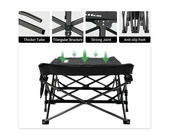 Розкладачка Naturehike CNK2300WS010, поліестер Oxford, чорна (6976507665209), зображення 3