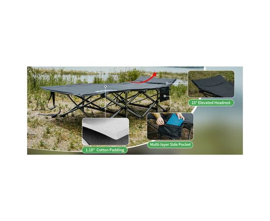 Розкладачка Naturehike CNK2300WS010, поліестер Oxford, чорна (6976507665209), зображення 6