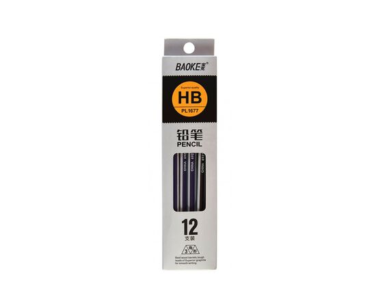 Олівець графітний Baoke НВ, з гумкою, триграний (PENCIL-BAO-PL1677), зображення 2