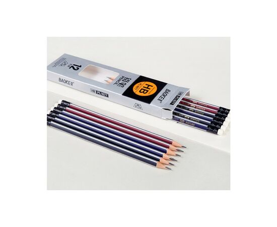 Олівець графітний Baoke НВ, з гумкою, триграний (PENCIL-BAO-PL1677), зображення 4