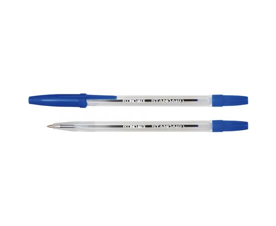 Ручка кулькова Economix STANDARD 0,5 мм. Корпус прозорий, пише синім (E10117-02)