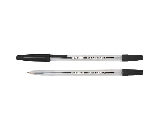 Ручка кулькова Economix STANDARD 0,5 мм. Корпус прозорий, пише чорним (E10117-01)
