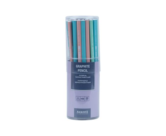 Олівець графітний Axent Pastelini тригранний, НВ (9010/36-A), зображення 2