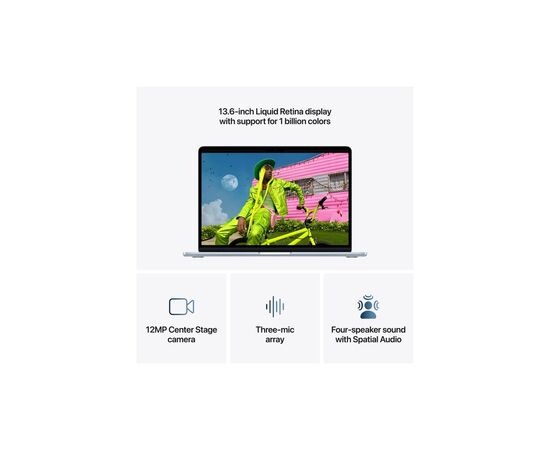 Ноутбук Apple MacBook Air 13 M5 A3449 Sky Blue (MDHK4UA/A), изображение 5