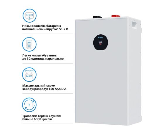 Батарея LiFePo4 Deye SE-F16-С, 51.2V - 314Ah, 16kWh (SE-F16-С), изображение 4