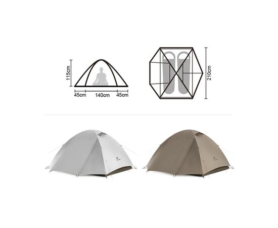 Палатка Naturehike Greek Style CNK2300ZP024 світло-кавовий (6977465866370), изображение 2