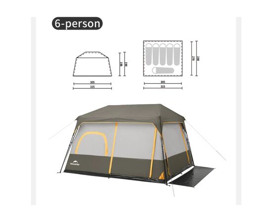 Намет Naturehike Cape 8.4 CNK2450WS050 з швидким розкриттям, сіро-коричневий (6927595770566), зображення 2