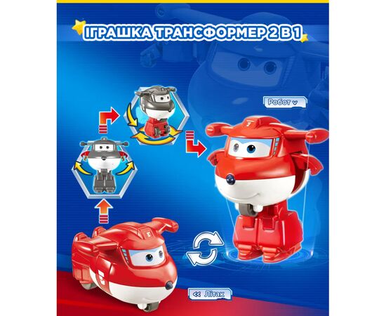 Фигурка Super Wings трансформер Transform-a-Bots Джетт (Jett) (EU780010), изображение 5
