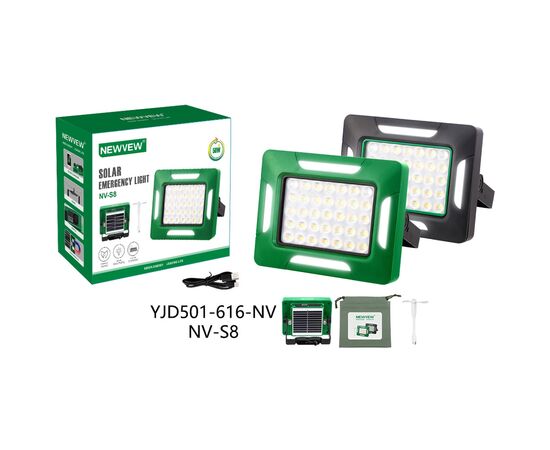 Фонарь NEWVEW NV-S8 50W Solar Panel 1500mAh Green (NWVW-NV-S8-GN), изображение 5
