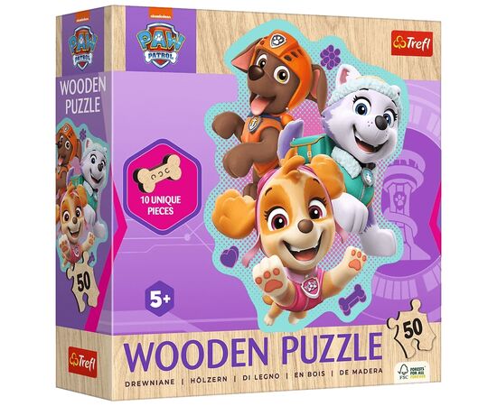 Пазл Trefl Wooden Веселая компания щенков, 50 элементо (5900511202588)