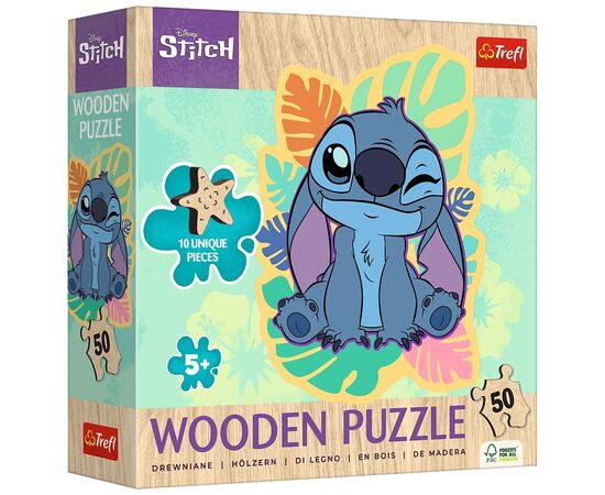 Пазл Trefl Wooden Lilo&Stitch Счастливый Стич, 50 элементов (5900511202816)