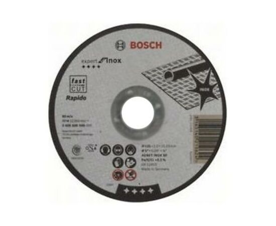 Круг відрізний Bosch отрезной Inox-Rapido, прямий, 125Х1 мм. (2.608.600.549)