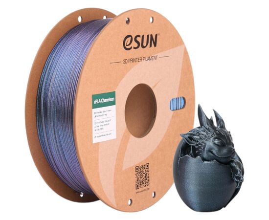 Пластик для 3D-принтера eSUN ePLA Chameleon 1,75mm 1kg TECH BLACK (EPLA-CHAMELEON-P175TB1), изображение 2