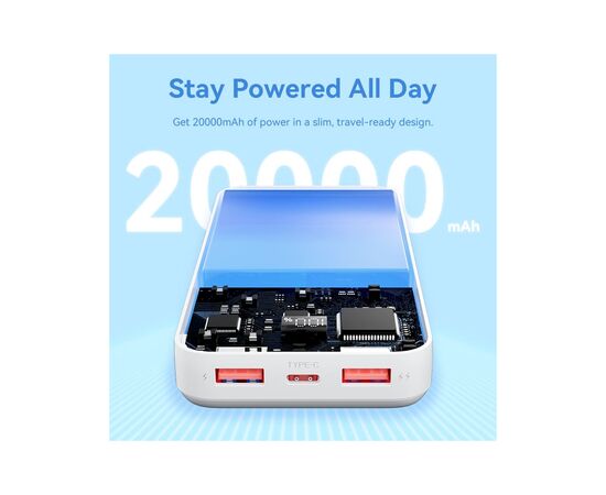 Батарея универсальная Vention 20000 mAh 22.5W Black LED Display Type (FHLB0), изображение 3