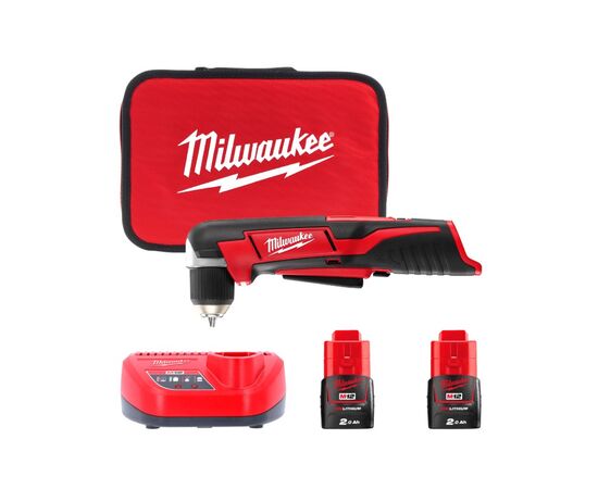 Дриль Milwaukee кутовий 12 Нм, C12 RAD-202В Li-Ion 2x2Ah (4933441215)