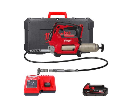 Шприц для смазки Milwaukee HEAVY DUTY M18 GG-201C Li-Ion 2Ah, кейс (4933440490)