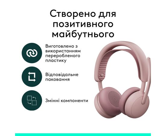 Навушники Logitech Zone Wireless 2 ES Rose (981-001510), зображення 10