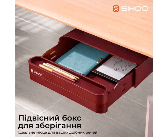 Комп'ютерний стіл Sihoo з електрорегулюванням висоти D07 1.6m Maple/White (D07B-102/D07J-102-AB), зображення 12