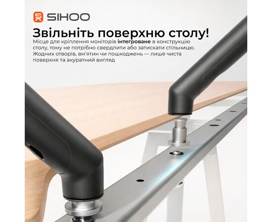 Комп'ютерний стіл Sihoo з електрорегулюванням висоти D07 1.6m Maple/White (D07B-102/D07J-102-AB), зображення 8