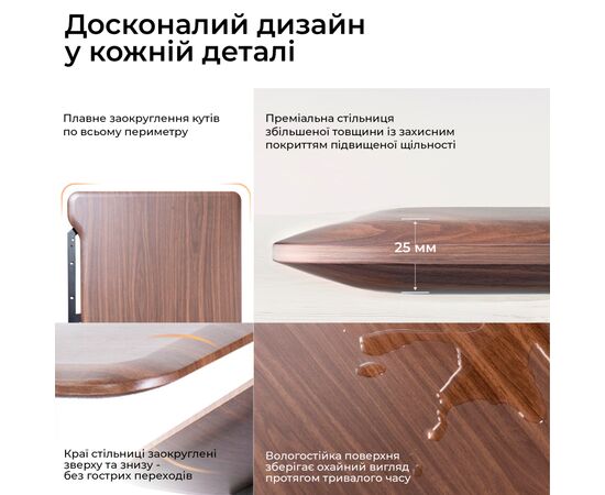 Компьютерный стол Sihoo с электрорегулировкой высоты D07 1.6m Walnut/Black (D07B-101/D07J-101-AB), изображение 11