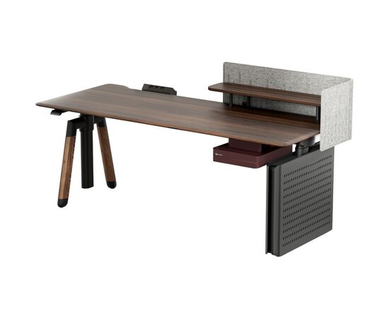 Комп'ютерний стіл Sihoo з електрорегулюванням висоти D07 1.8m Walnut/Black (D07A-101/D07J-101-AB/D07-P)