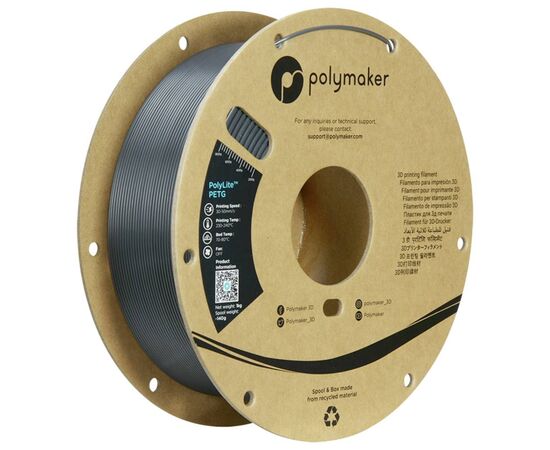 Пластик для 3D-принтера Polymaker PETG 1,75mm 1kg DARK GREY (PB01056)