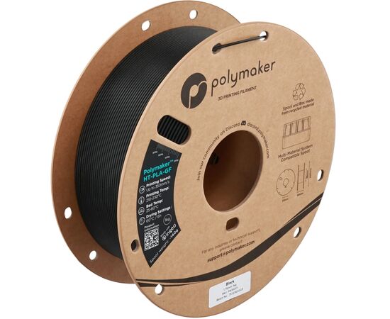 Пластик для 3D-принтера Polymaker HT-PLA-GF 1,75mm 1kg BLACK (PA18001)