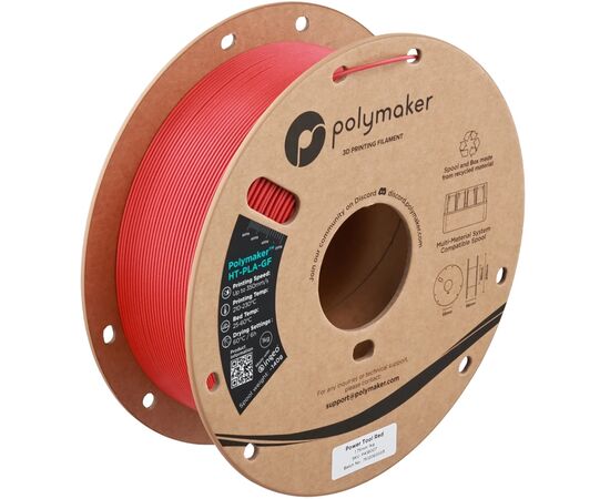 Пластик для 3D-принтера Polymaker HT-PLA-GF 1,75mm 1kg, POWER TOOL, RED (PA18007)