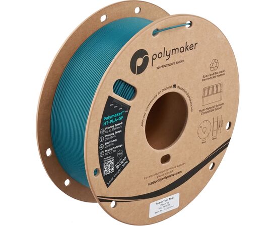 Пластик для 3D-принтера Polymaker HT-PLA-GF 1,75mm 1kg, POWER TOOL, TEAL (PA18009)