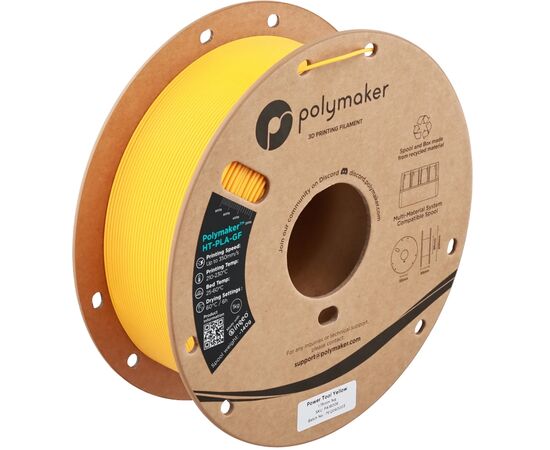 Пластик для 3D-принтера Polymaker HT-PLA-GF 1,75mm 1kg, POWER TOOL, YELLOW (PA18006)