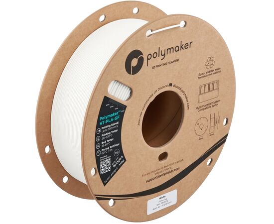 Пластик для 3D-принтера Polymaker HT-PLA-GF 1,75mm 1kg WHITE (PA18002)