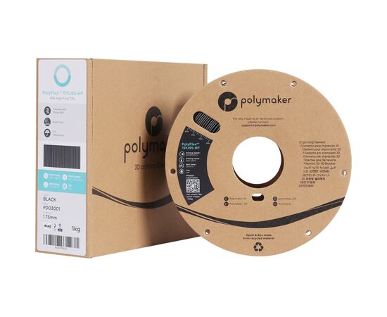 Пластик для 3D-принтера Polymaker TPU-95A HIGH SPEED 1,75mm 1kg BLACK (PD03001), изображение 2