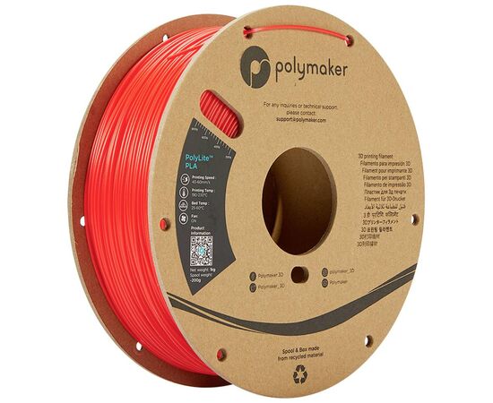 Пластик для 3D-принтера Polymaker PLA POLYLITE 1,75mm 1kg RED (PA02004)