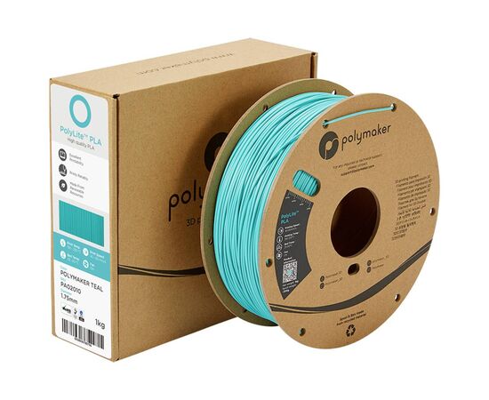 Пластик для 3D-принтера Polymaker PLA POLYLITE 1,75mm 1kg TEAL (PA02010), зображення 2