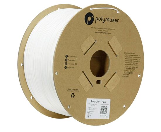 Пластик для 3D-принтера Polymaker PLA POLYLITE 1,75mm 3kg WHITE (PA02036)