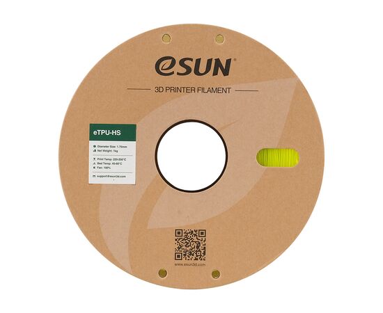 Пластик для 3D-принтера eSUN TPU HIGH SPEED 1,75mm 1kg FLUORES YELLOW (TPU-HS175F-Y1P1), изображение 3