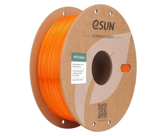 Пластик для 3D-принтера eSUN PETG BASIC Translucent 1,75mm 1kg ORANGE (PETG-BASIC175T-O1P1)