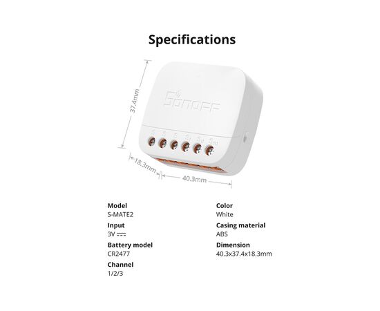 Переключатель Sonoff S-MATE2, изображение 4