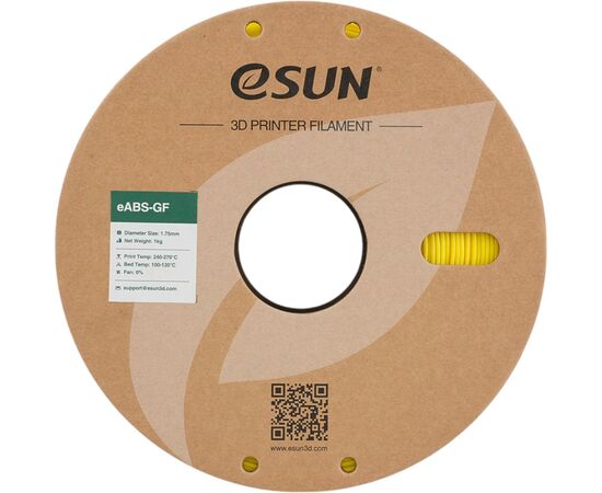 Пластик для 3D-принтера eSUN EABS-GF 1,75mm 1kg YELLOW (EABS-GF-P175Y1), зображення 3