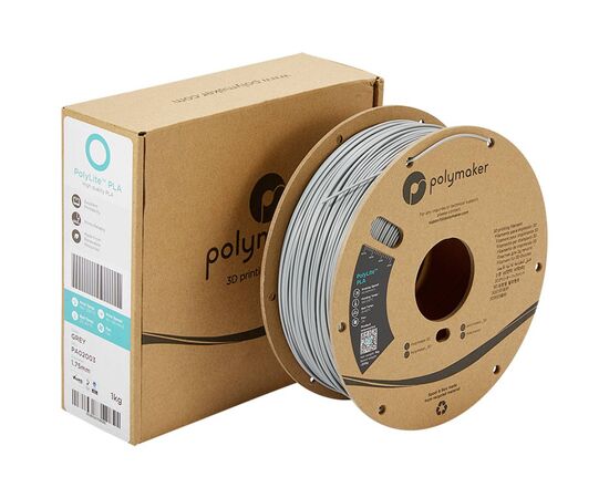 Пластик для 3D-принтера Polymaker PLA POLYLITE 1,75mm 1kg GREY (PA02003), зображення 4