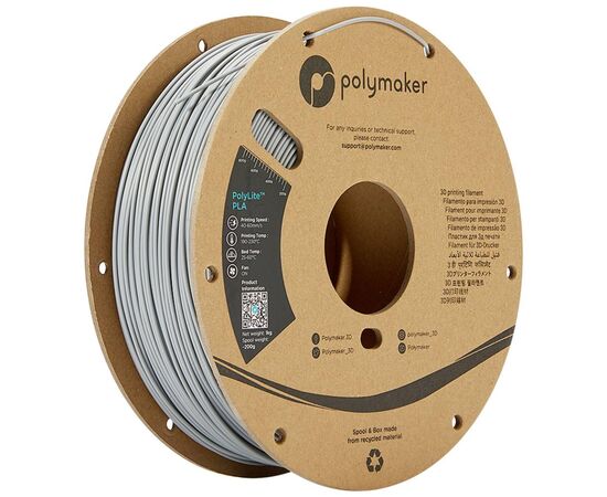 Пластик для 3D-принтера Polymaker PLA POLYLITE 1,75mm 1kg GREY (PA02003)