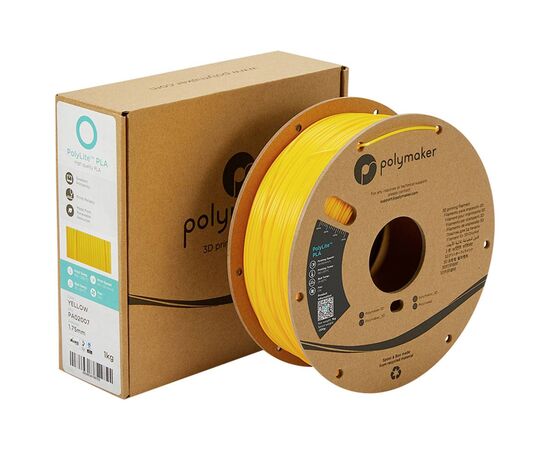 Пластик для 3D-принтера Polymaker PLA POLYLITE 1,75mm 1kg YELLOW (PA02007), зображення 4