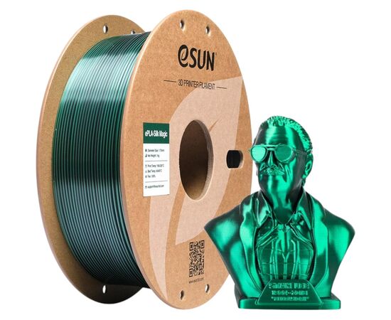 Пластик для 3D-принтера eSUN ePLA-Silk Magic 1кг, 1.75мм, Black Green (EPLA-SILKMAGIC-P175BG1), зображення 5