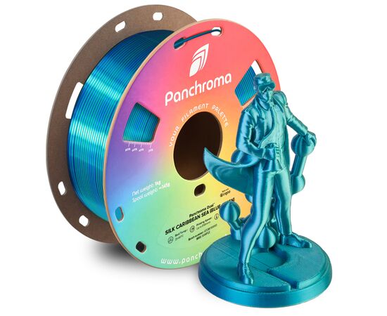 Пластик для 3D-принтера Polymaker PLA PANCHROMA DUAL SILK 1,75mm 1kg Blue-Green (CA03025), изображение 2