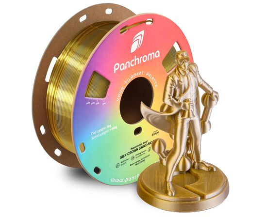 Пластик для 3D-принтера Polymaker PLA PANCHROMA DUAL SILK 1,75mm 1kg Gold-Silver (CA03027), изображение 2