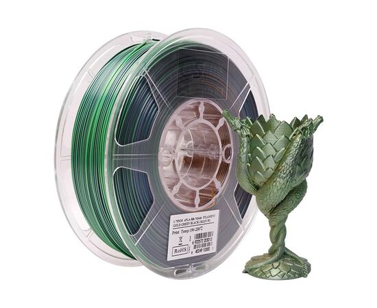 Пластик для 3D-принтера eSUN ePLA-Silk Mystic 1.75мм 1kg GoldGreenBlack (EPLA-SILKMYSTIC-P175JGB1), изображение 2